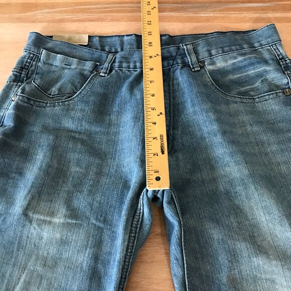 Fusai Jeans Men 36x30 Blue Mid Rise Medium Wash Stretch Y2K Straight 17145 - Picture 8 of 11